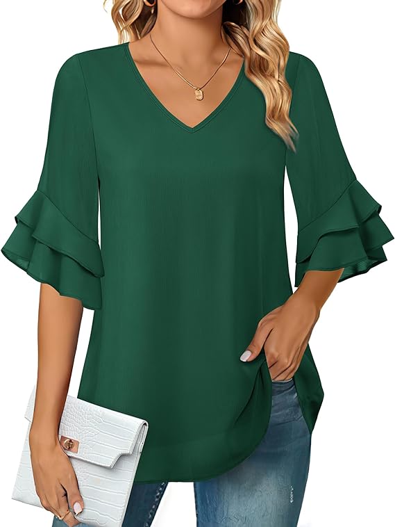 Womens Blouses 3/4 Sleeve